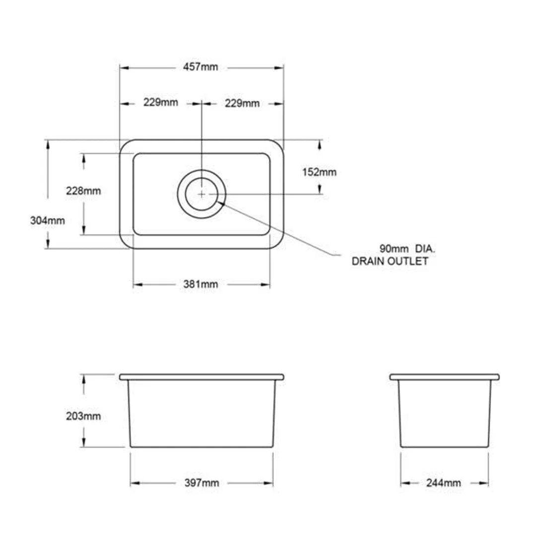 T&H Cuisine 30 X 46 Inset / Undermount Fine Fireclay Sink - Image 7