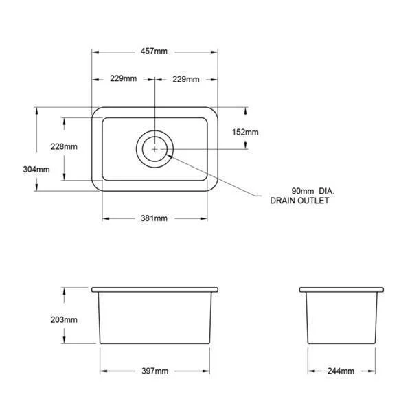 T&H Cuisine 30 X 46 Inset / Undermount Fine Fireclay Sink - Image 8