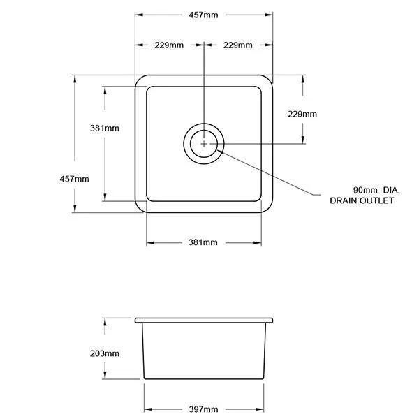 T&H Cuisine 46 X 46 Inset / Undermount Fine Fireclay Sink - Image 8