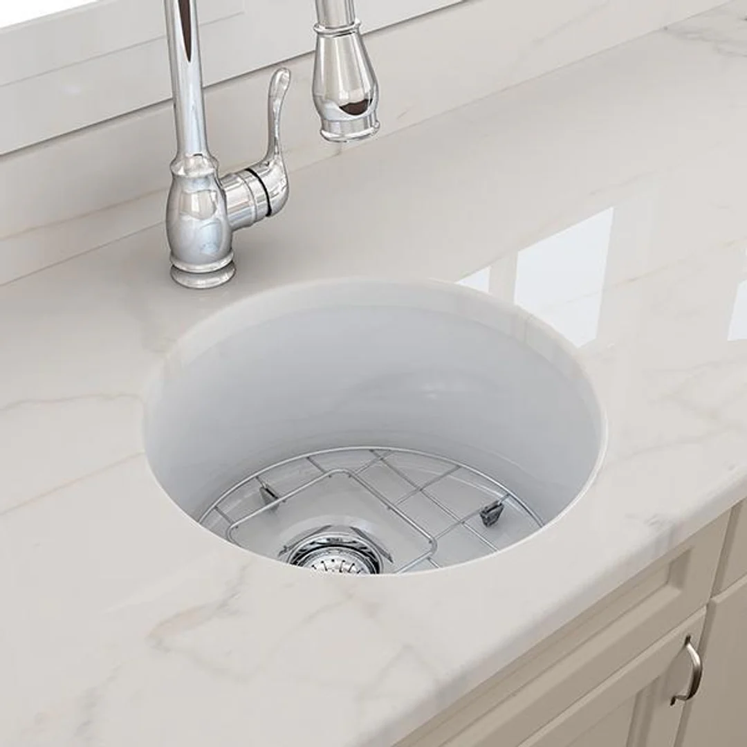 T&H Cuisine Round 47 Inset / Undermount Fine Fireclay Sink - Image 2