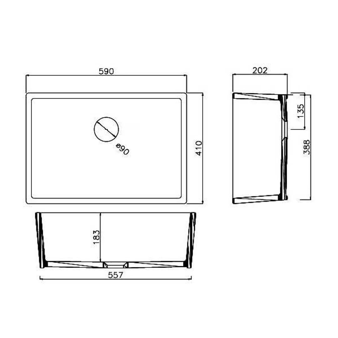 T&H Galdor 60 X 41 Fine Fireclay Sink - Image 6