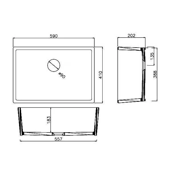 T&H Galdor 60 X 41 Fine Fireclay Sink - Image 7