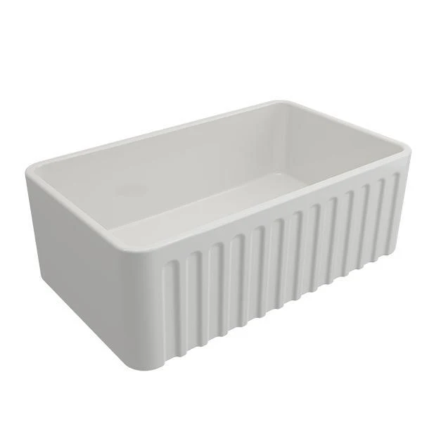T&H NOVI 76 X 46 FIRECLAY BUTLER SINK MATTE WHITE NO753FS-MW