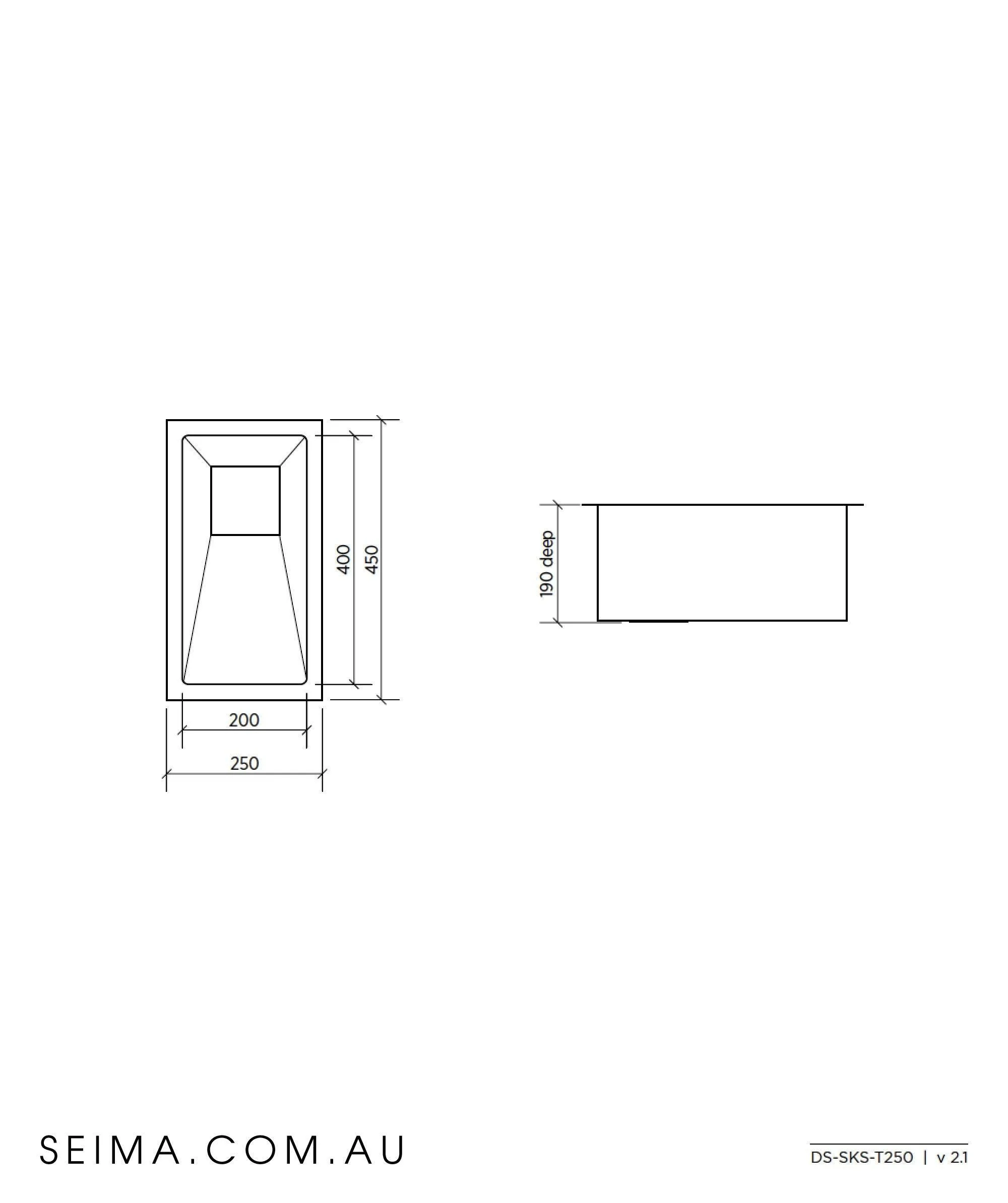 Tetra Pro S/S Sink  1B Inner200X400 By Seima(Seima P#:Sks-T250) - Image 2