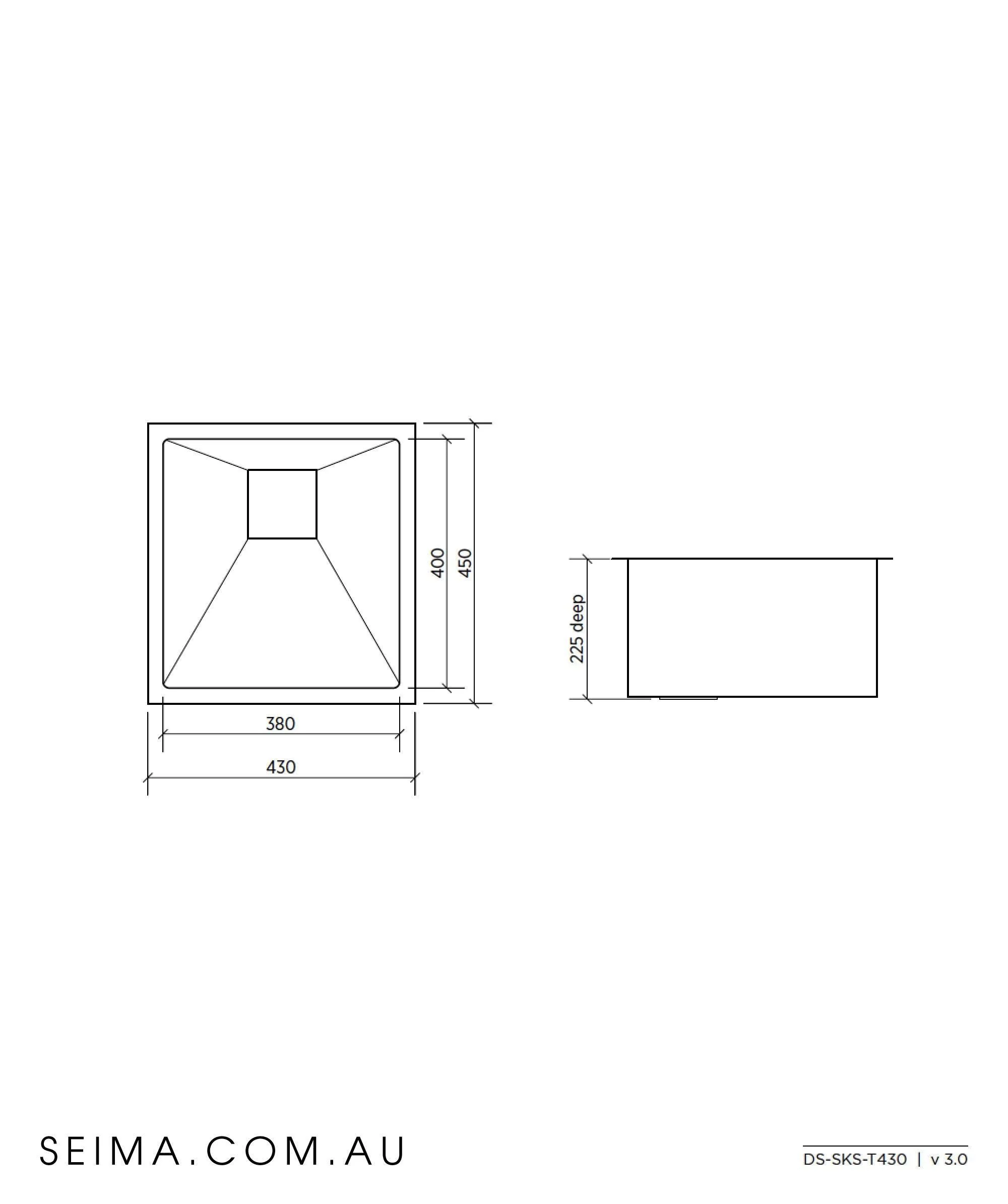 Tetra Pro S/S Sink  1B Inner380X400 By Seima(Seima P#:Sks-T430) - Image 2