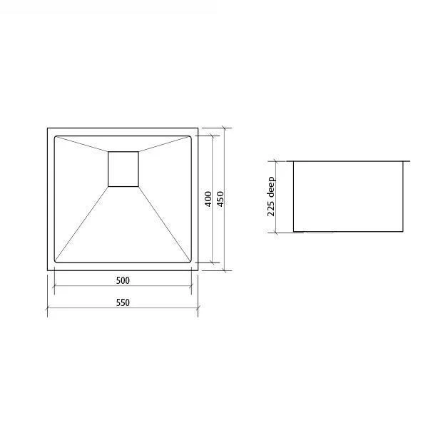 Tetra Pro S/S Sink  1B Inner500X400 By Seima(Seima P#:Sks-T550) - Image 2