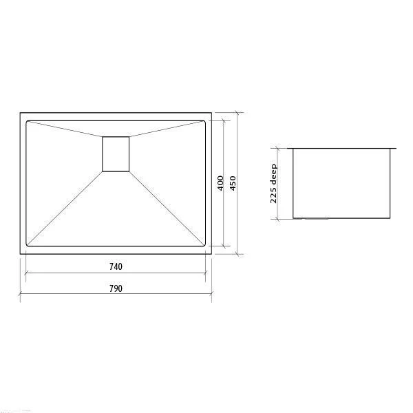 Tetra Pro S/S Sink  1B Inner740X400 By Seima(Seima P#:Sks-T790) - Image 2