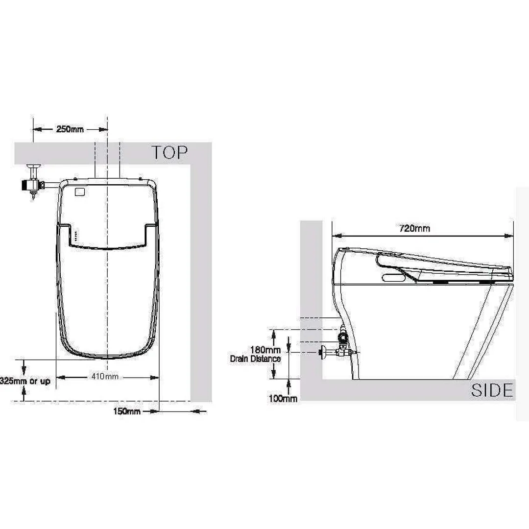 The Bidet Shop Throne King Ceramic S Trap Bidet Toilet - Image 4