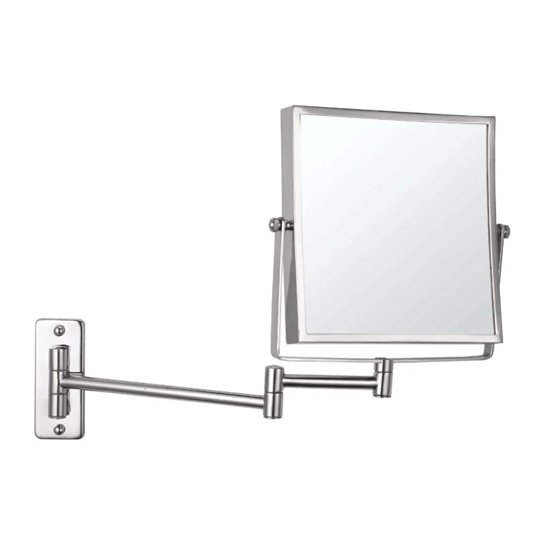 Thermogroup 1&5x Square Magnification Wall Mounted Shaving Mirror 200 x 200mm - Chrome - Image 2