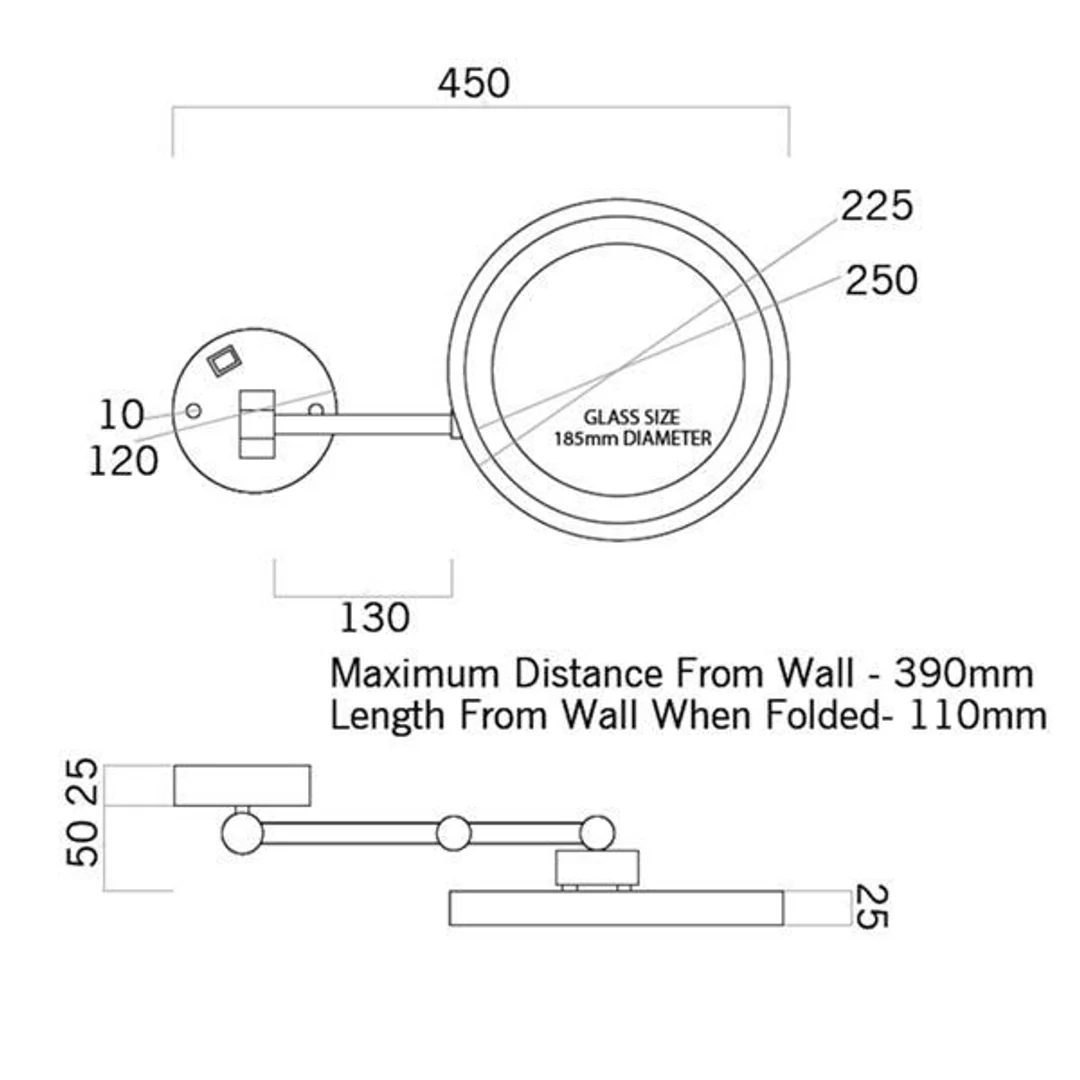 Thermogroup Ablaze Shave Rnd Mirror With Light Cp L252Csmc 3 X Magnifying 250mm Diameter - Image 3