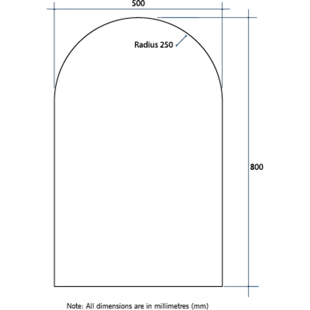 Thermogroup Aspen Polished Edge Arch Mirror 500x800mm - Glue-to-Wall - Image 6