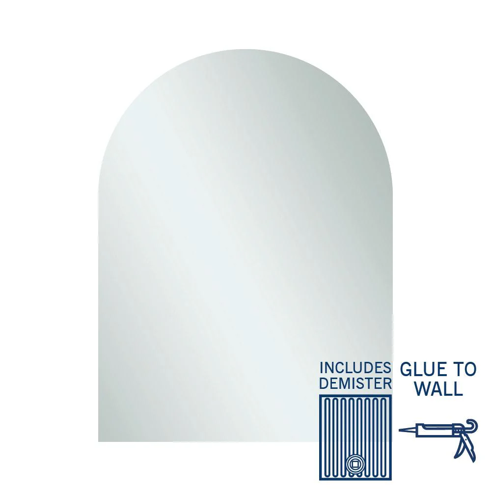 Thermogroup Aspen Polished Edge Arch Mirror 750x1000mm - Glue-to-Wall - Image 11