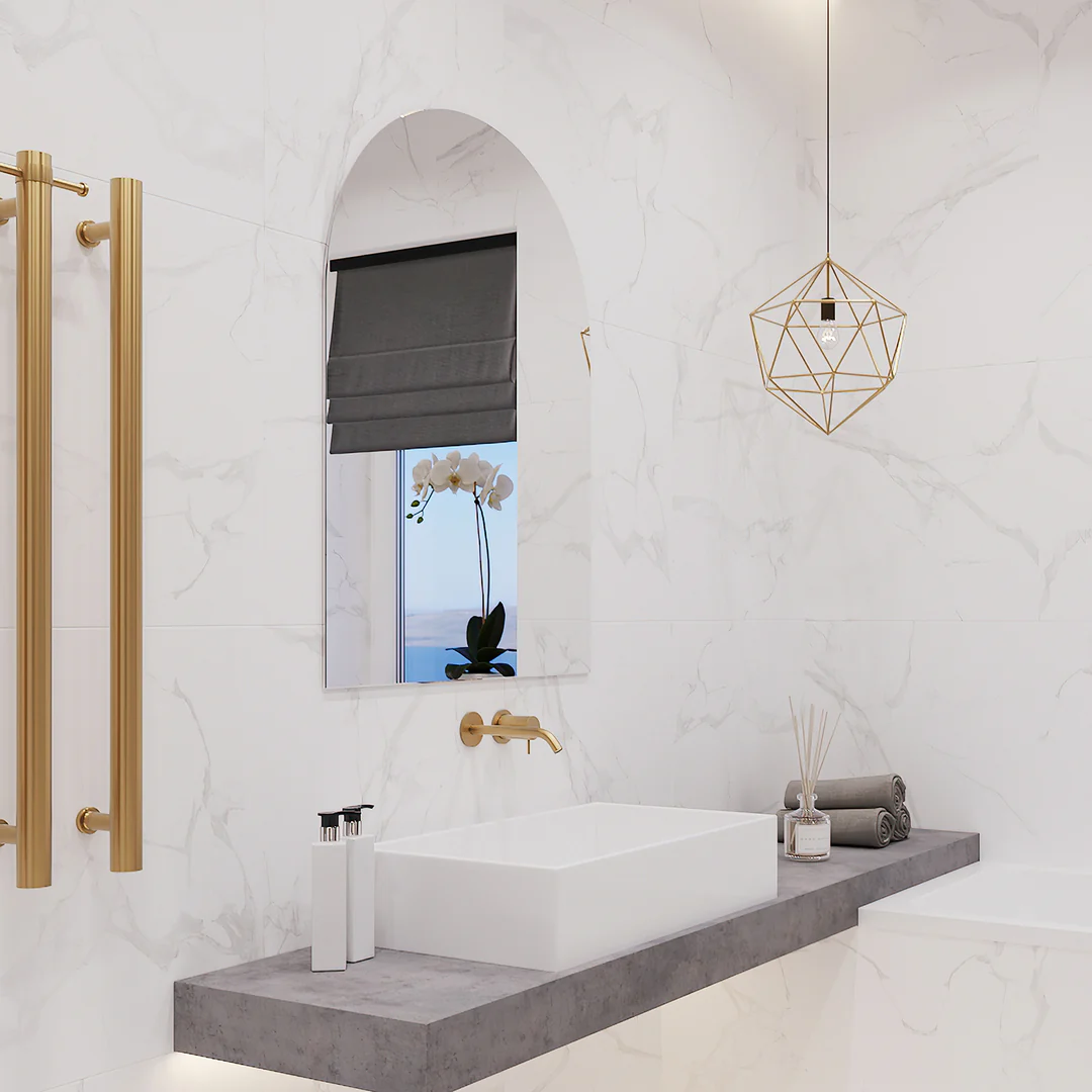 Thermogroup Aspen Polished Edge Arch Mirror 500x800mm - Hangers - Image 4