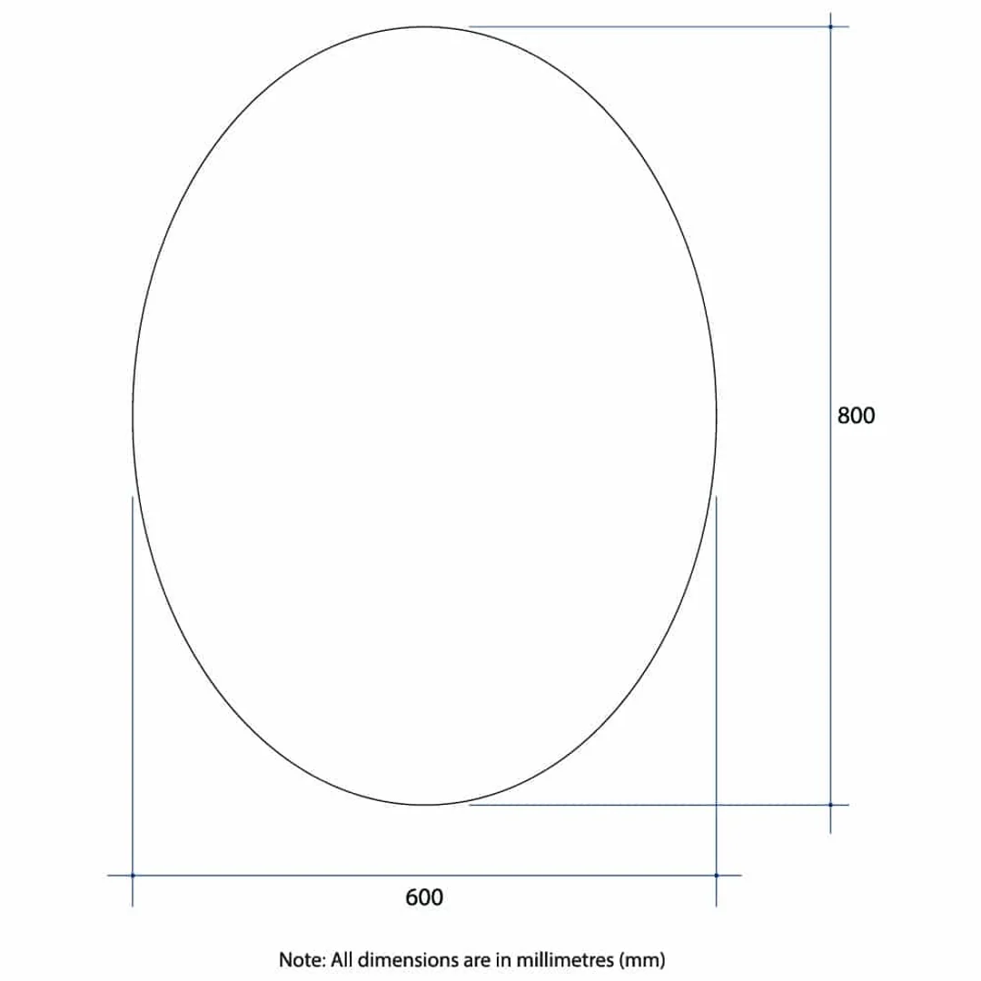 Thermogroup Cody Polished Edge Oval Mirror 600x800mm - Glue-to-Wall - Image 9