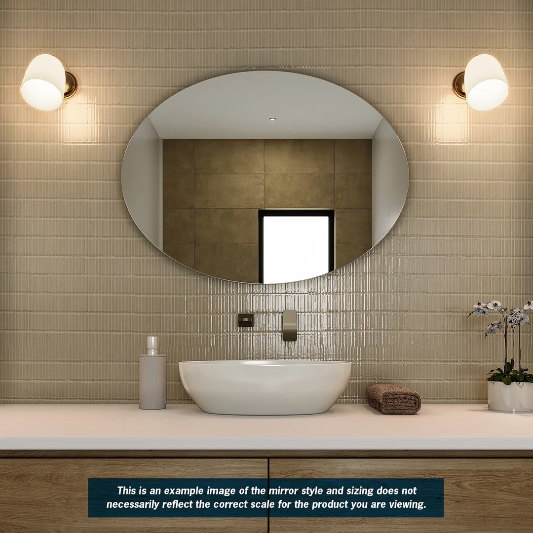 Thermogroup Cody Polished Edge Oval Mirror - 900x750mm Glue-to-Wall - Image 4