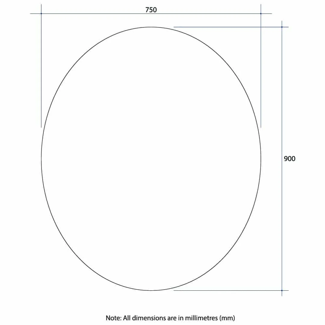 Thermogroup Cody Polished Edge Oval Mirror - 900x750mm Glue-to-Wall - Image 7
