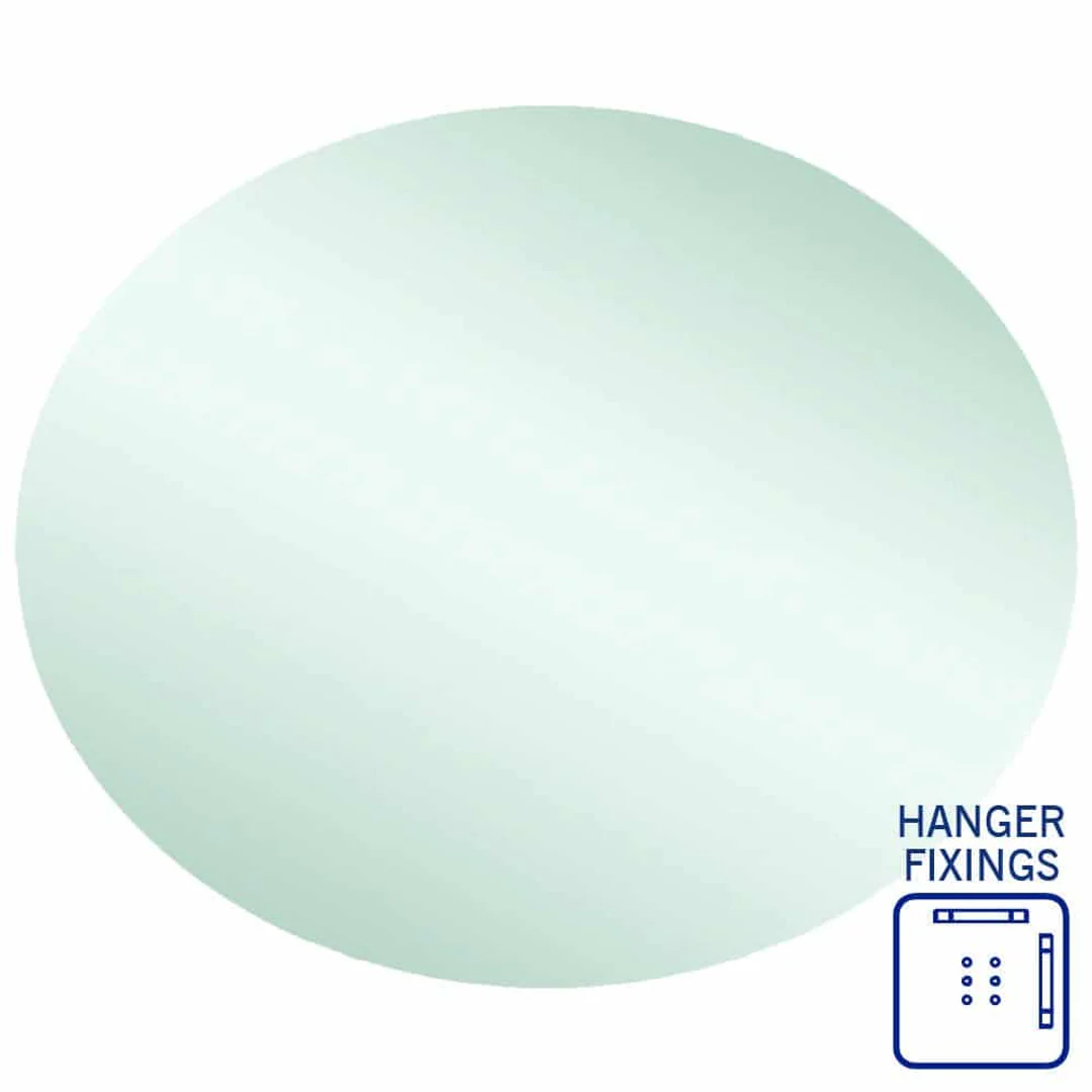 Thermogroup Cody Polished Edge Oval Mirror 900x750mm - With Hangers - Image 2