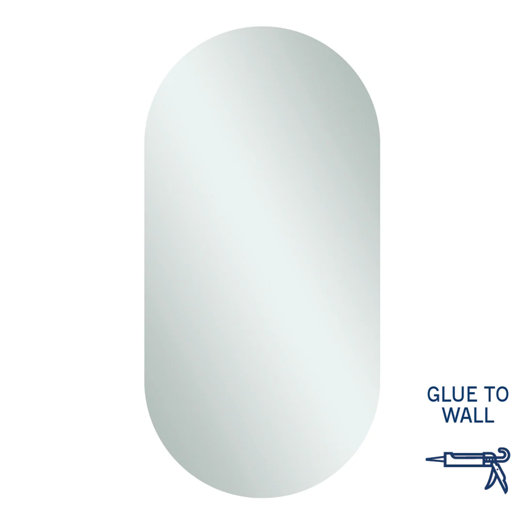 Thermogroup Duke Polished Edge Pill Mirror 500x1000mm - Glue-to-Wall - Image 2