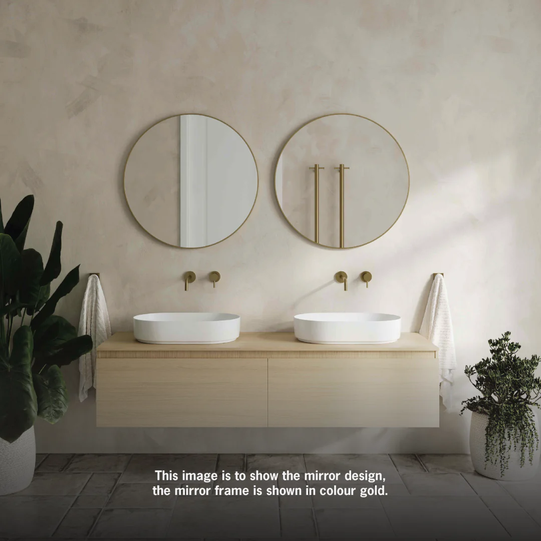 Thermogroup Georgia Round Black Framed Mirror - 900Mmø - Includes Mirror Demister - Image 3