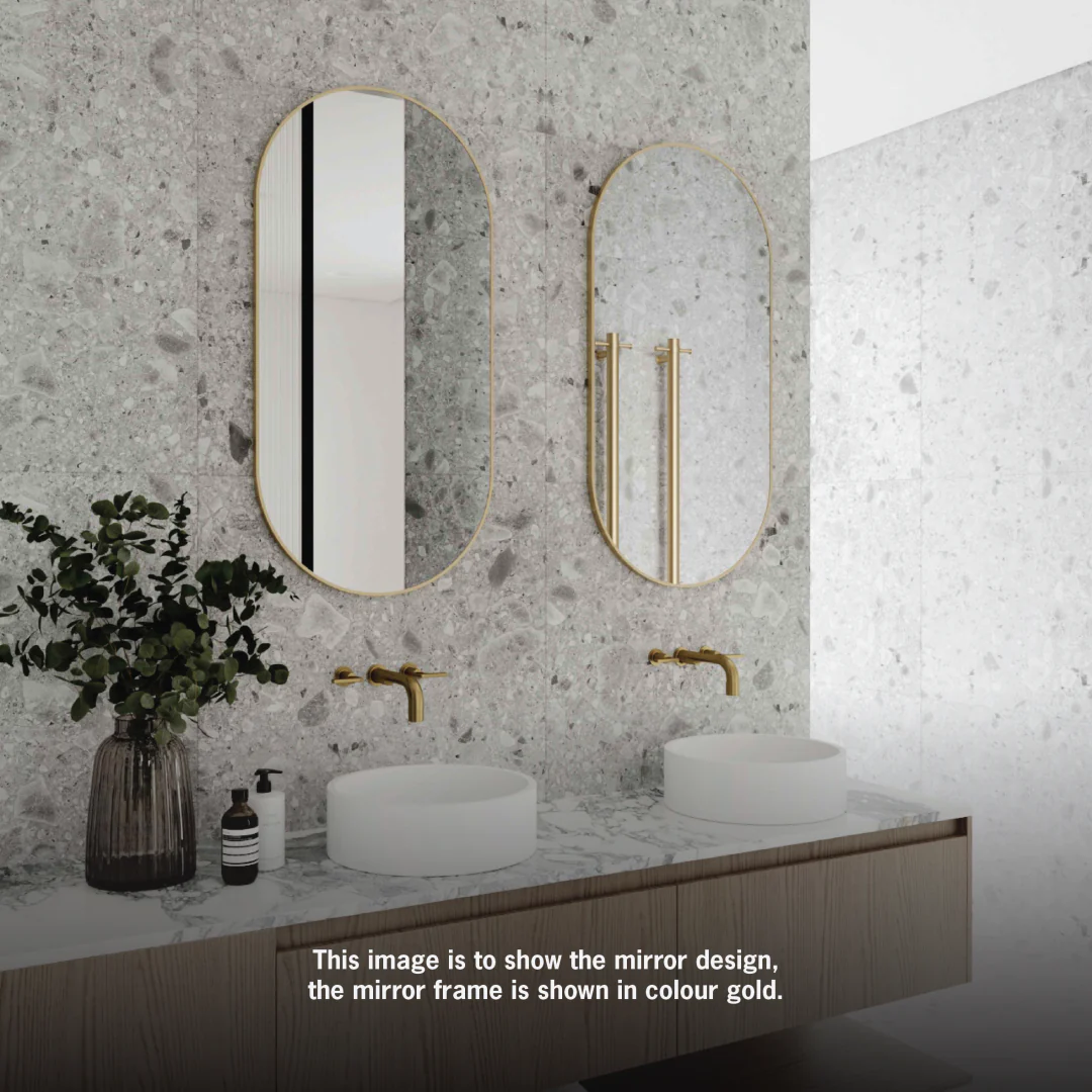 Thermogroup Havana Pill Black Framed Mirror - 500X1000Mm - Image 4