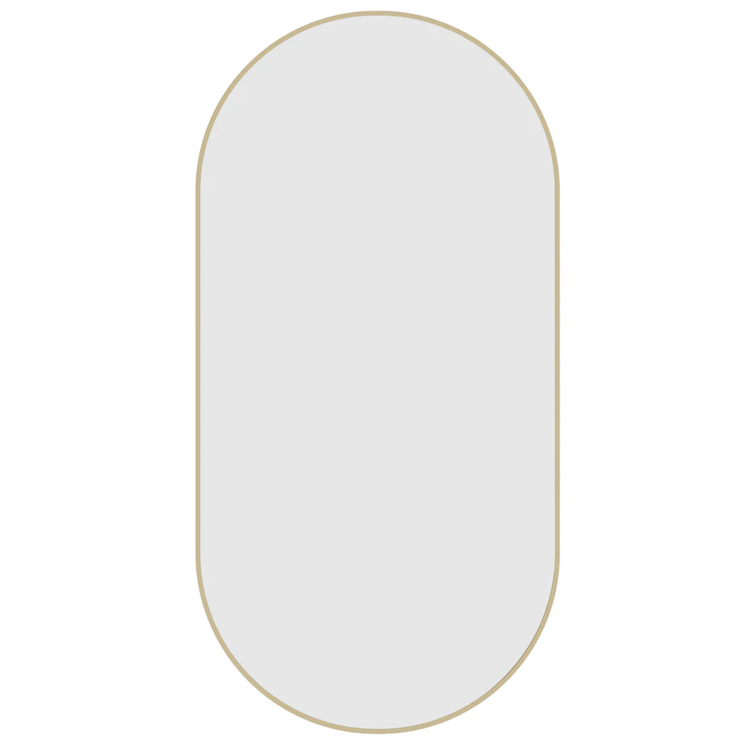Thermogroup Havana Pill Gold Framed Mirror - 500X1000Mm - Includes Mirror Demister