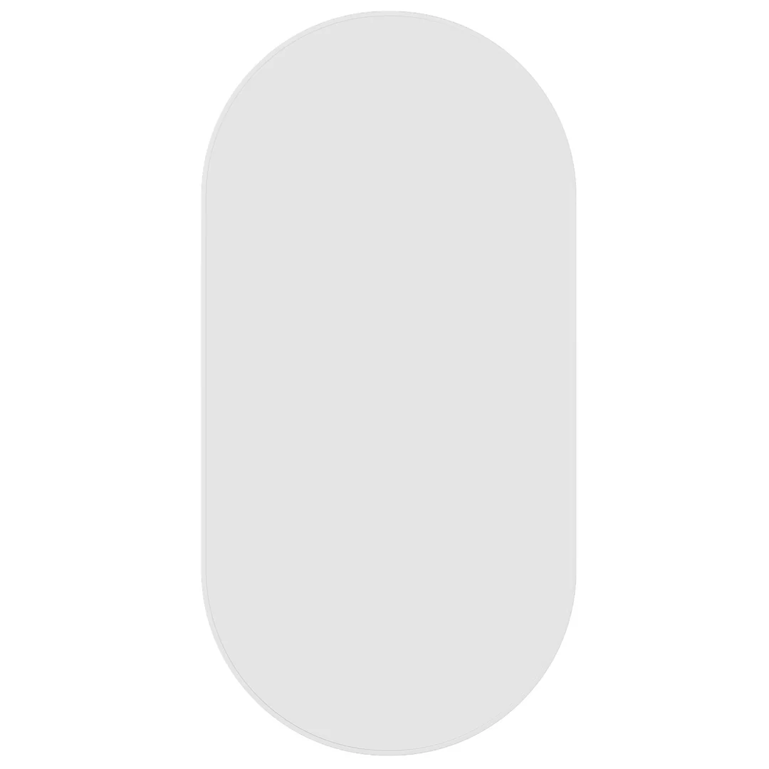 Thermogroup Havana Pill White Framed Mirror - 500X1000Mm - Includes Mirror Demister