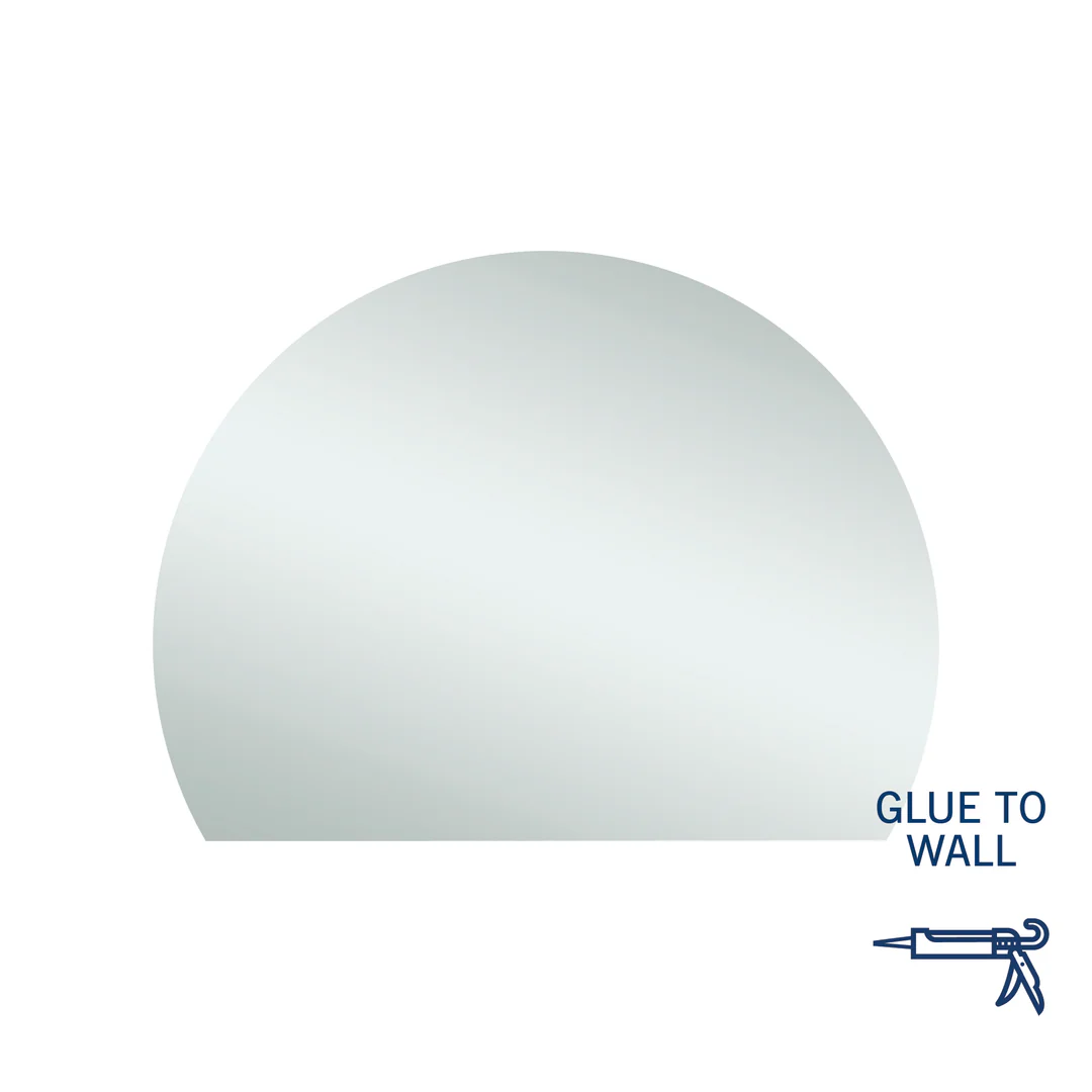 Thermogroup Hamilton D Shaped Polished Edge Mirror 1200x900mm - Glue-to-Wall - Image 2
