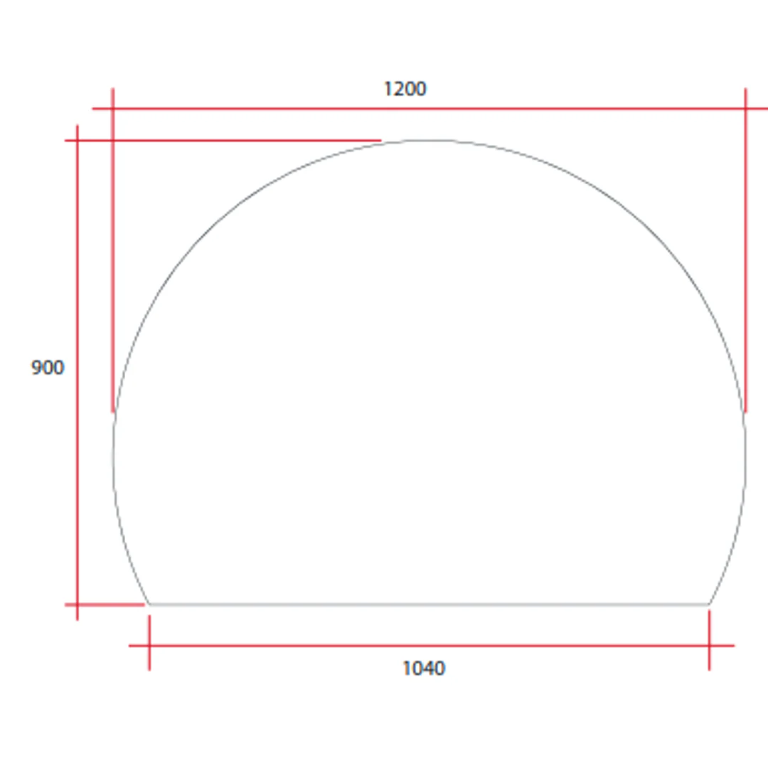 Thermogroup Hamilton D Shaped Polished Edge Mirror 1200x900mm - Glue-to-Wall - Image 3