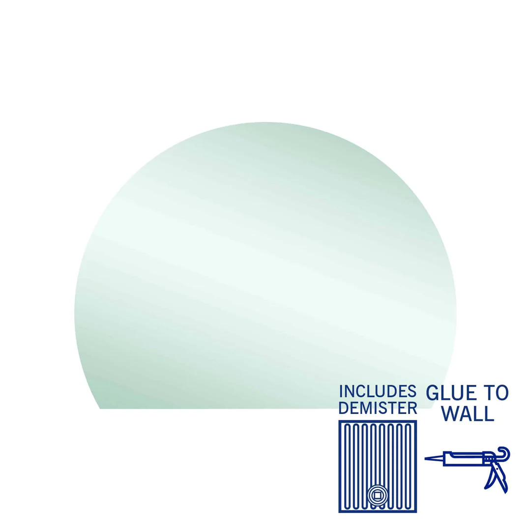 Thermogroup Hamilton D Shaped Polished Edge Mirror 1200x900mm - Glue-to-Wall and Demister - Image 2