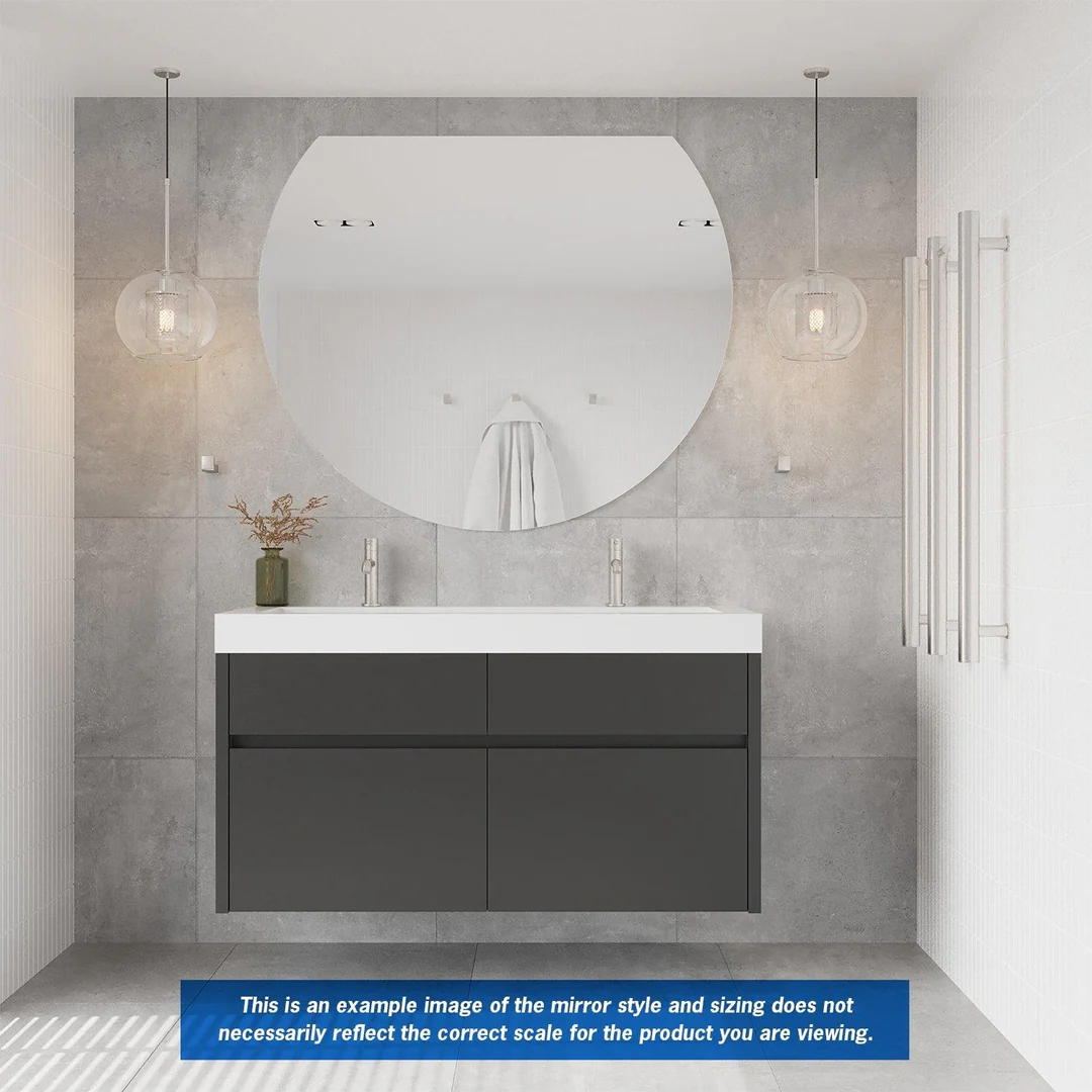 Thermogroup Hamilton D Shaped Polished Edge Mirror 1200x900mm - With Hangers and Demister - Image 4