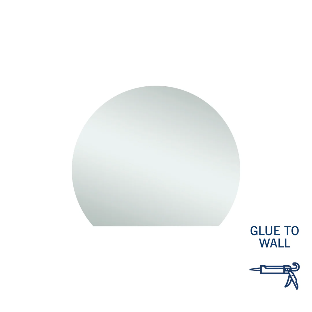 Thermogroup Hamilton D Shaped Polished Edge Mirror 900x750mm - Glue-to-Wall - Image 2