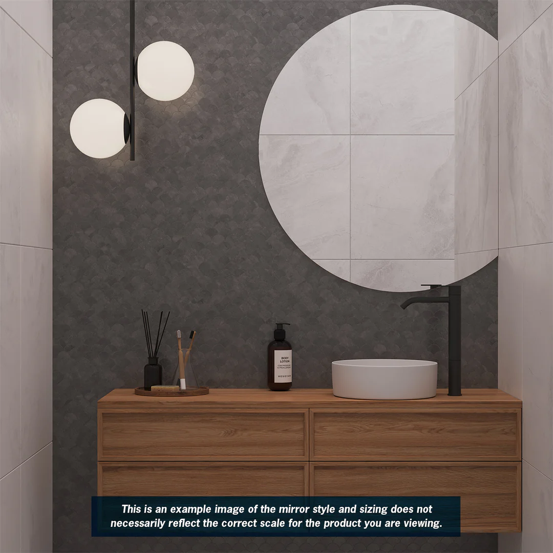 Thermogroup Hamilton D Shaped Polished Edge Mirror 900x750mm - Glue-to-Wall and Demister - Image 3