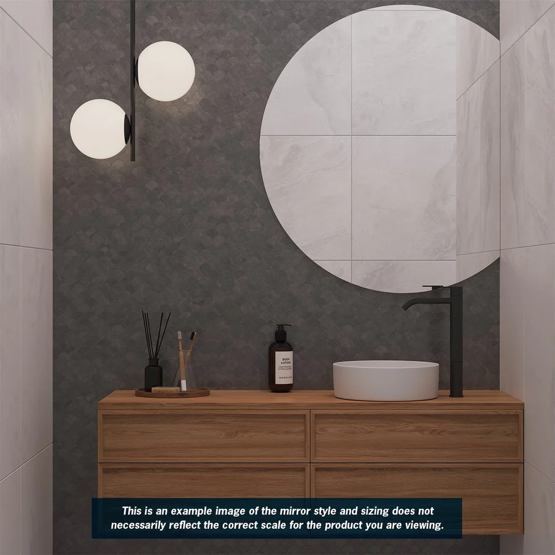 Thermogroup Hamilton D Shaped Polished Edge Mirror 900x750mm - Glue-to-Wall and Demister - Image 4