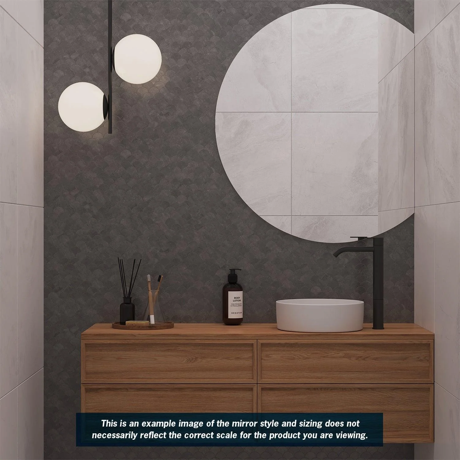 Thermogroup Hamilton D Shaped Polished Edge Mirror 900x750mm - With Hangers - Image 14
