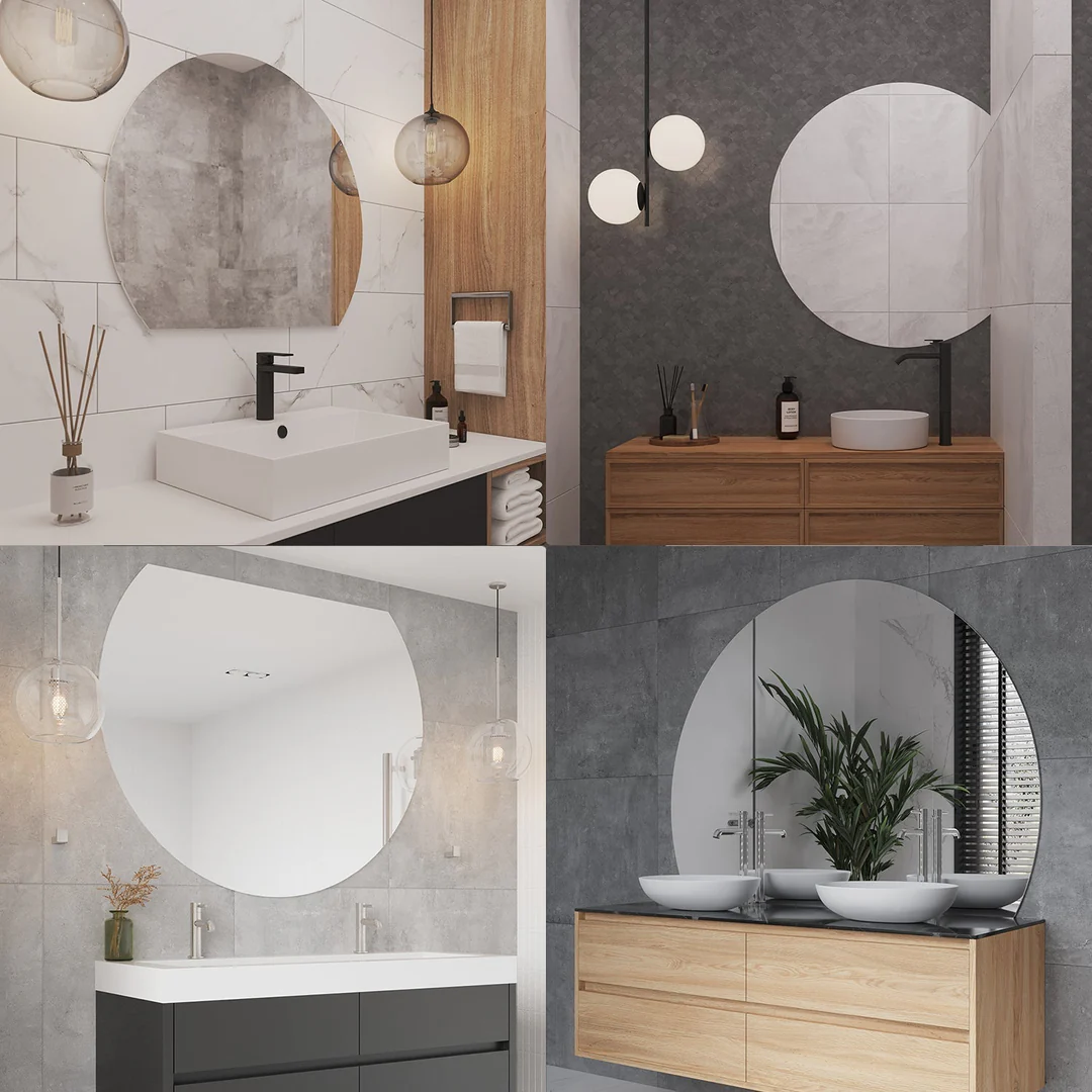 Thermogroup Hamilton D Shaped Polished Edge Mirror 900x750mm - With Hangers and Demister - Image 7