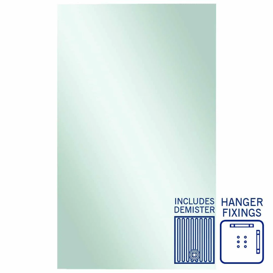 Thermogroup Jackson Rectangle Polished Edge Mirror 1500x900mm - With Hangers and Demister - Image 2
