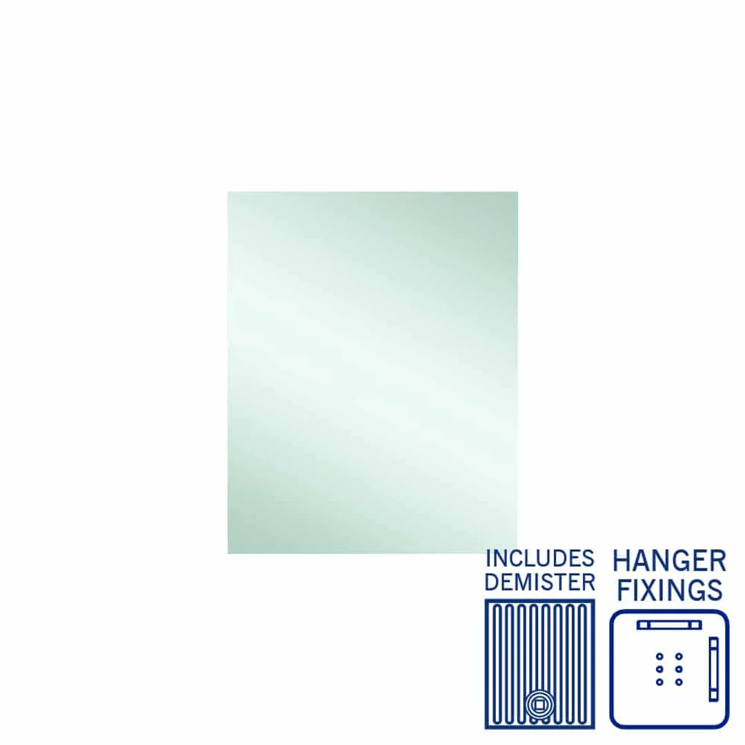 Thermogroup Jackson Rectangle Polished Edge Mirror 600x750mm - With Hangers and Demister - Image 2
