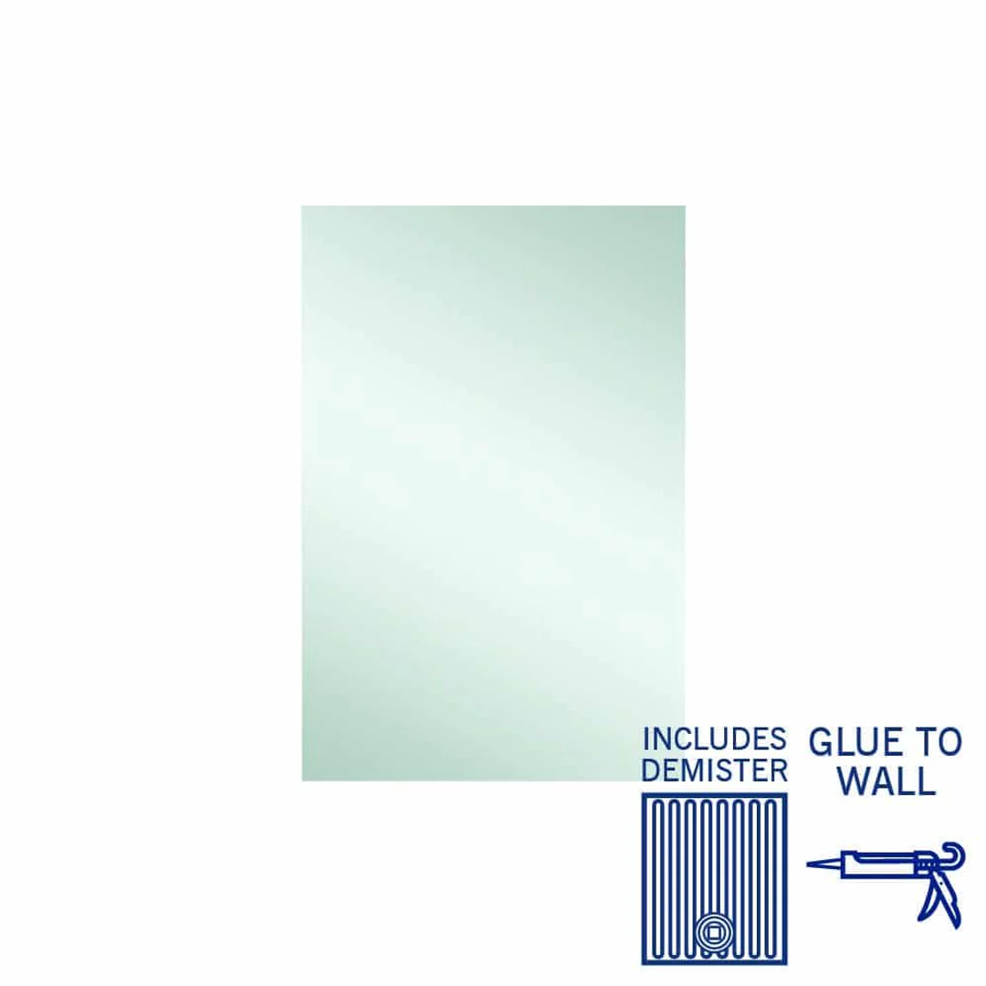 Thermogroup Jackson Rectangle Polished Edge Mirror 600x900mm - Glue-to-Wall and Demister - Image 2