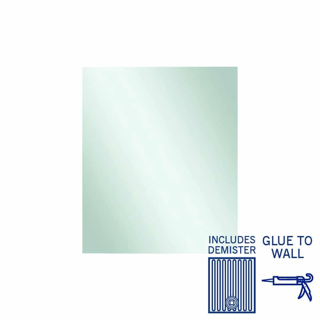 Thermogroup Jackson Rectangle Polished Edge Mirror 900x750mm - Glue-to-Wall and Demister - Image 2