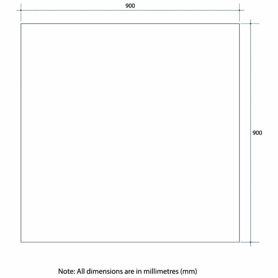 Thermogroup Jackson Rectangle Polished Edge Mirror 900x900mm - Glue-to-Wall and Demister - Image 6
