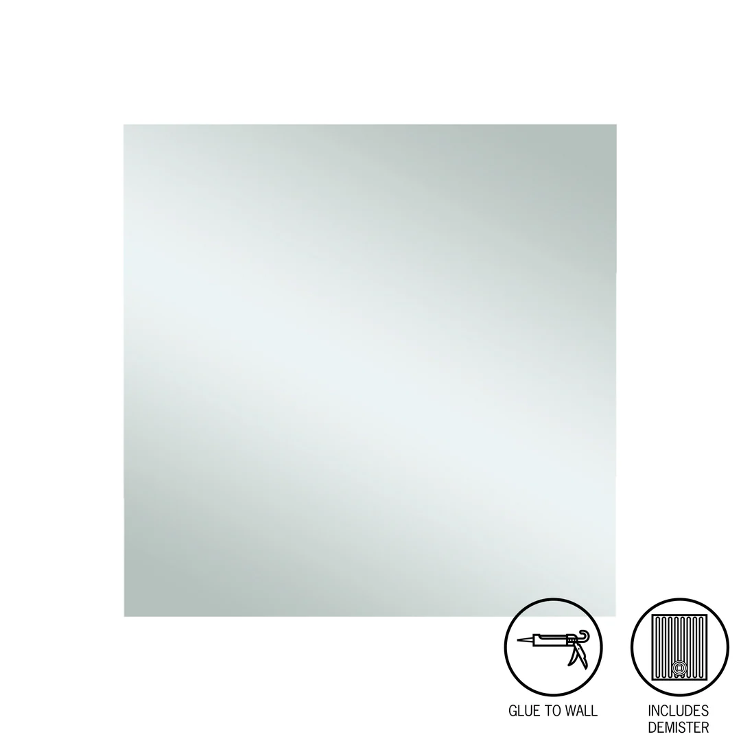 Thermogroup Jackson Square Polished Edge Mirror 750X750Mm - Glue-To-Wall And Demister - Image 2