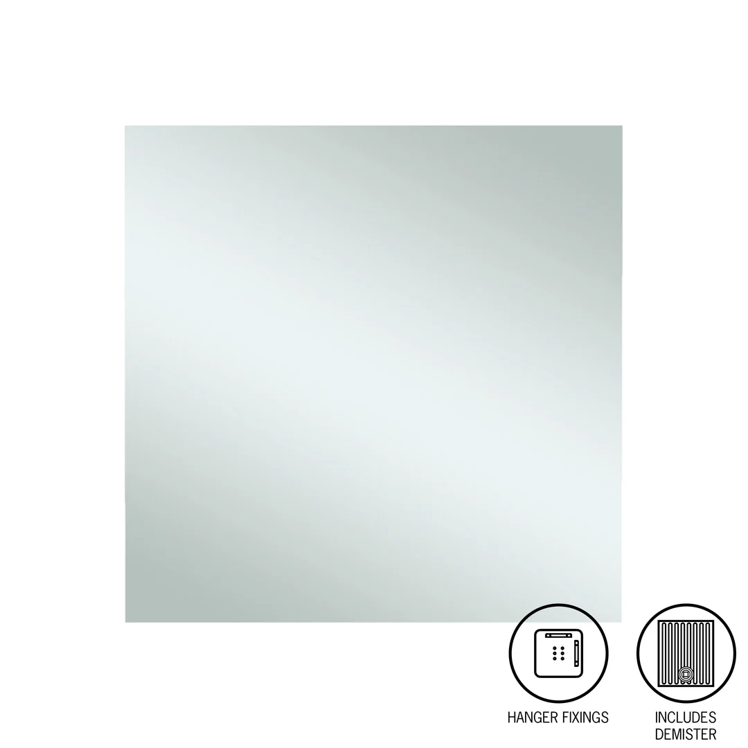 Thermogroup Jackson Square Polished Edge Mirror 750X750Mm - With Hangers And Demister - Image 2