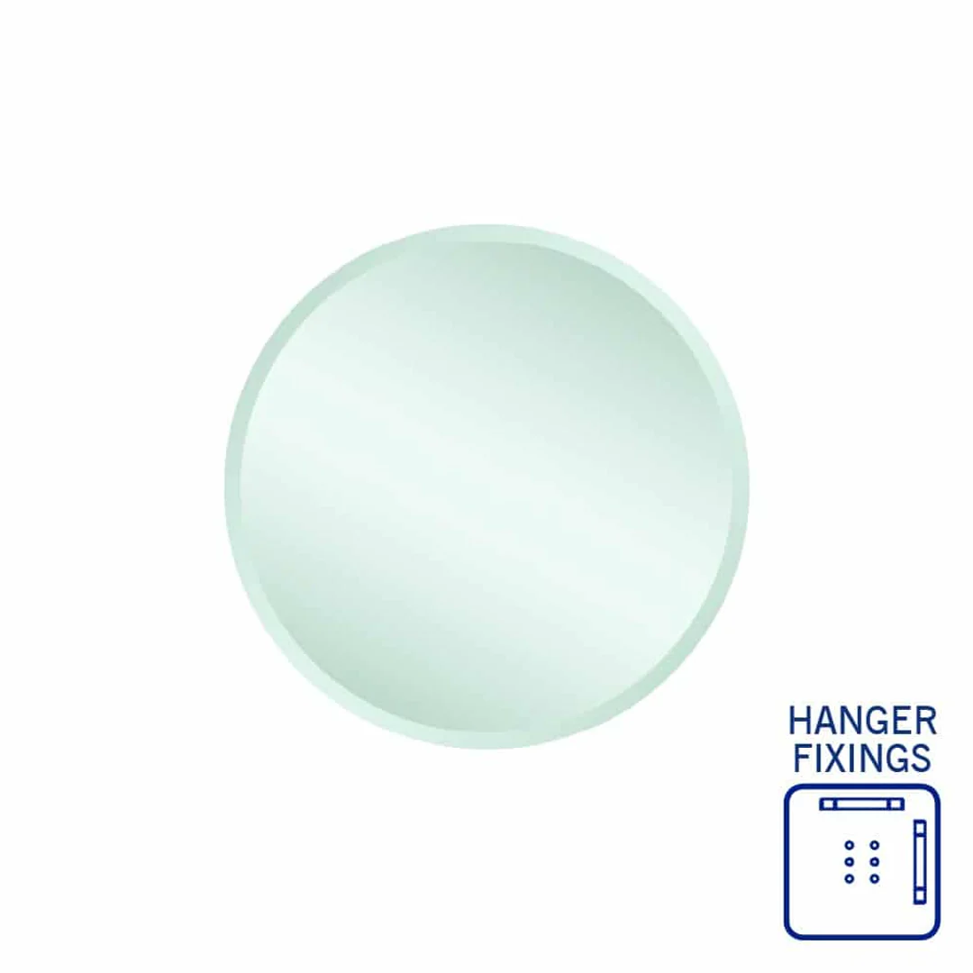 Thermogroup Kent 18mm Bevel Round Mirror 500mmØ - With Hangers - Image 2