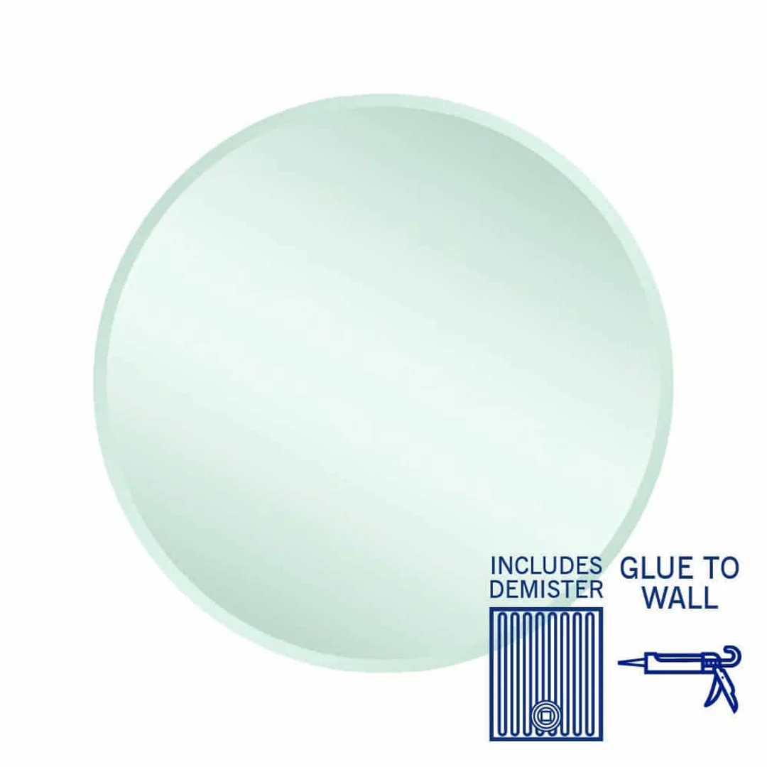 Thermogroup Kent 18mm Bevel Round Mirror 700mmØ - Glue-to-Wall and Demister - Image 2