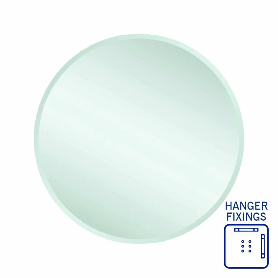 Thermogroup Kent 18mm Bevel Round Mirror 700mmØ - With Hangers - Image 2