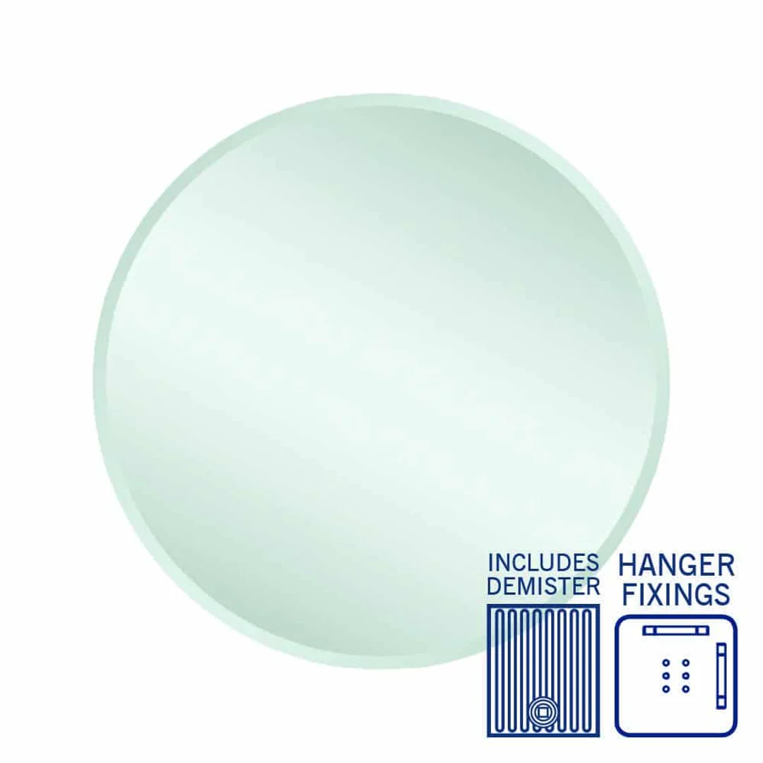 Thermogroup Kent 18mm Bevel Round Mirror 700mmØ - With Hangers and Demister - Image 2
