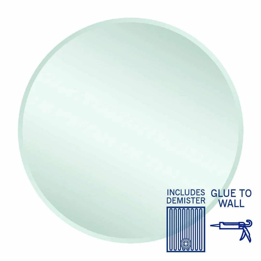 Thermogroup Kent 18mm Bevel Round Mirror 800mmØ - Glue-to-Wall and Demister - Image 2