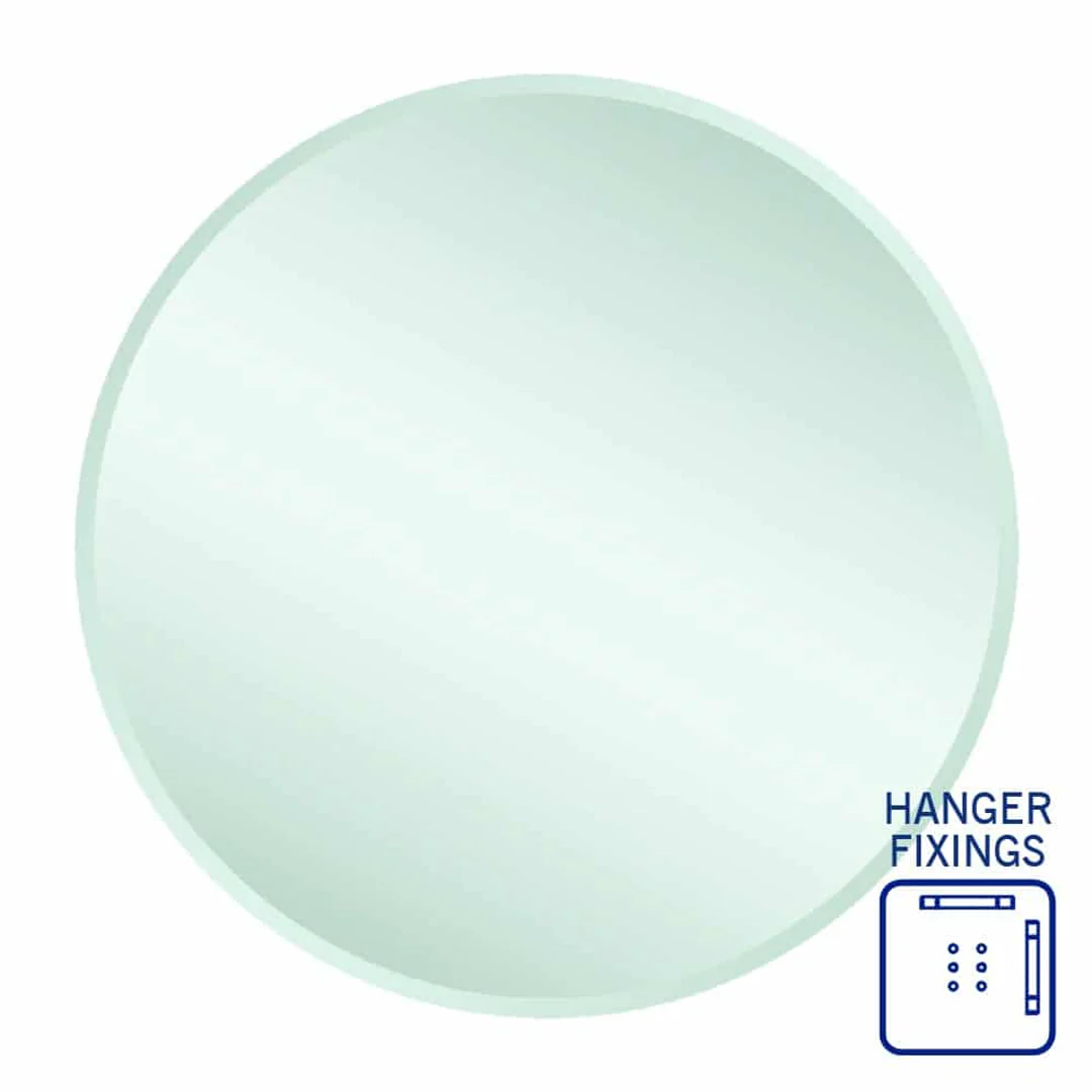 Thermogroup Kent 18mm Bevel Round Mirror 800mmØ - With Hangers - Image 2