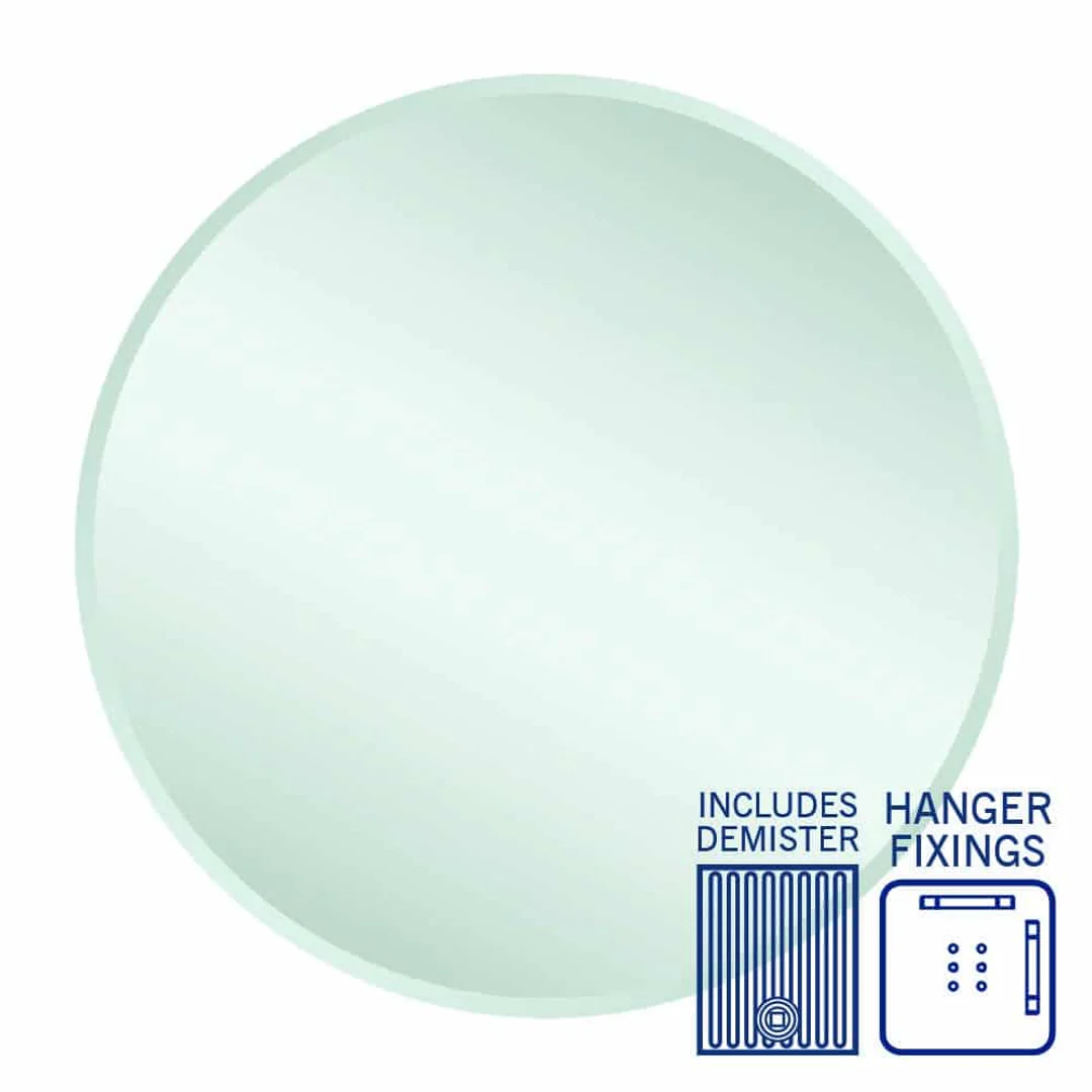 Thermogroup Kent 18mm Bevel Round Mirror 800mmØ - With Hangers and Demister - Image 2