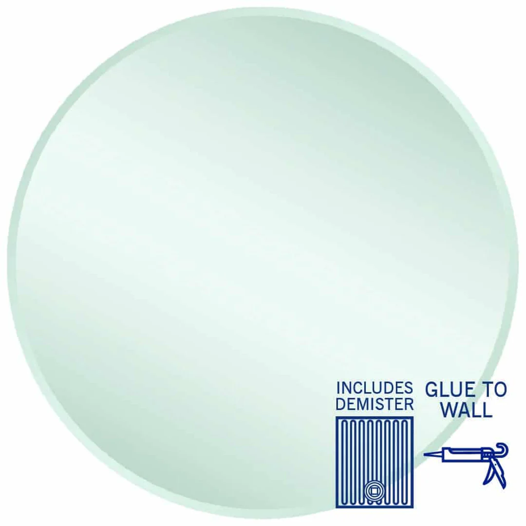 Thermogroup Kent 18mm Bevel Round Mirror 900mmØ - Glue-to-Wall and Demister - Image 2